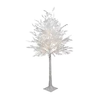 Northlight White Led Lighted Floral Artificial Warm White Lights 5 Foot Pre-Lit Christmas Tree