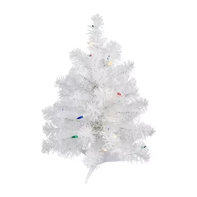 Northlight Snow White Artificial Multi Lights 1 1/2 Feet Pre-Lit Christmas Tree