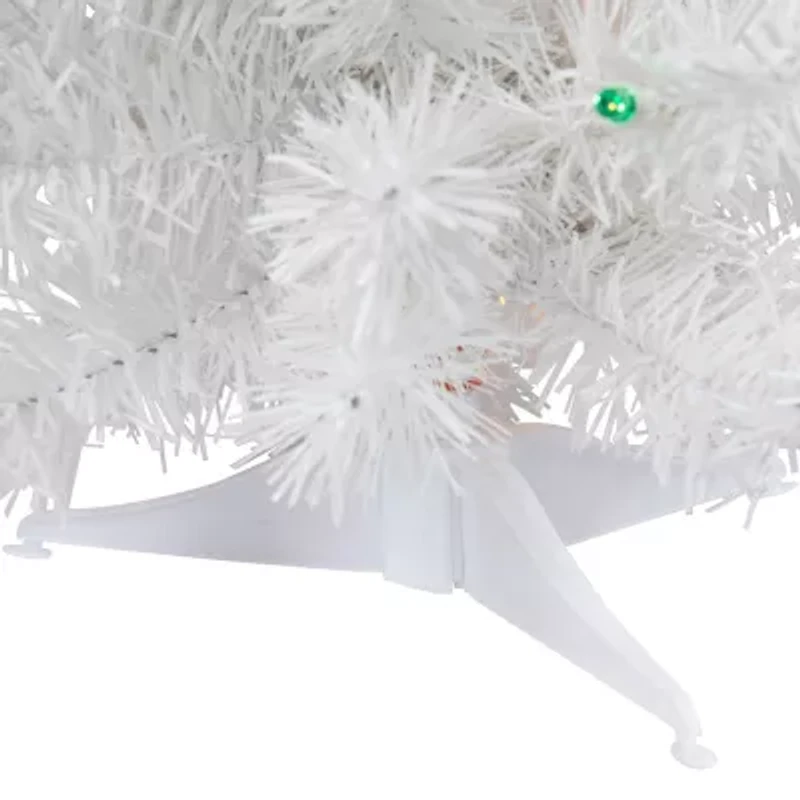 Northlight Snow White Artificial Multi Lights 1 1/2 Feet Pre-Lit Christmas Tree