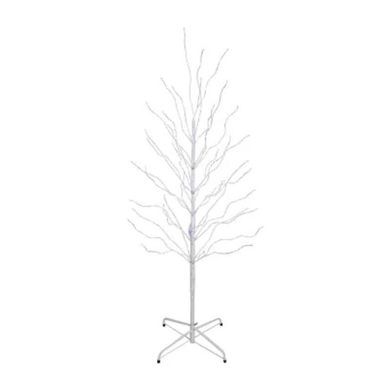 Northlight Led Lighted White Twig Cool White Lights 5 Foot Pre-Lit Birch Christmas Tree
