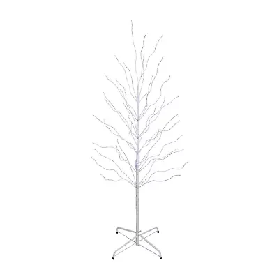 Northlight Led Lighted White Twig Cool White Lights 5 Foot Pre-Lit Birch Christmas Tree