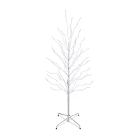 Northlight Led Lighted White Twig Cool White Lights 5 Foot Pre-Lit Birch Christmas Tree