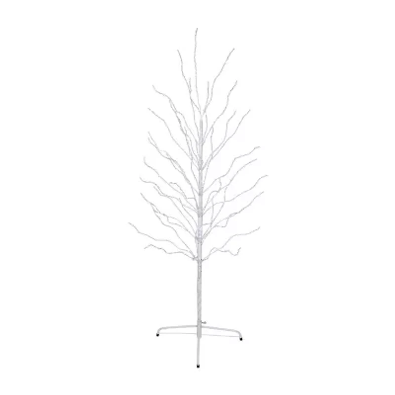 Northlight Led Lighted White Twig Cool White Lights 5 Foot Pre-Lit Birch Christmas Tree