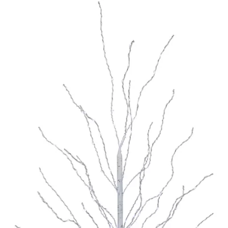Northlight Led Lighted White Twig Cool White Lights 5 Foot Pre-Lit Birch Christmas Tree