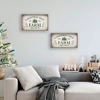 Northlight 21" Gray And White Farm Fresh Trees Wooden Tray Hanging 2-pc. Wall Sign