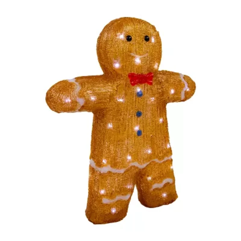 Northlight 16" Led Acrylic Gingerbread Man With Bow Tie Christmas Tabletop Decor