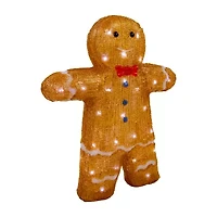 Northlight 16" Led Acrylic Gingerbread Man With Bow Tie Christmas Tabletop Decor