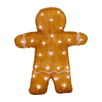 Northlight 16" Led Acrylic Gingerbread Man With Bow Tie Christmas Tabletop Decor