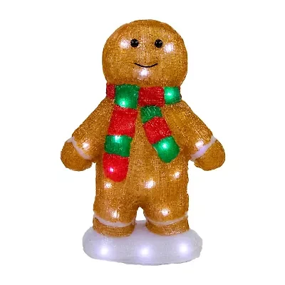 Northlight 14" Led Acrylic Gingerbread Man With Scarf Outdoor Christmas Yard Art