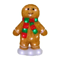 Northlight 14" Led Acrylic Gingerbread Man With Scarf Outdoor Christmas Yard Art