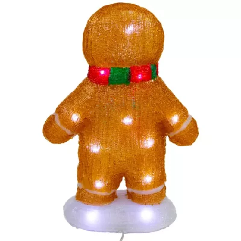Northlight 14" Led Acrylic Gingerbread Man With Scarf Outdoor Christmas Yard Art