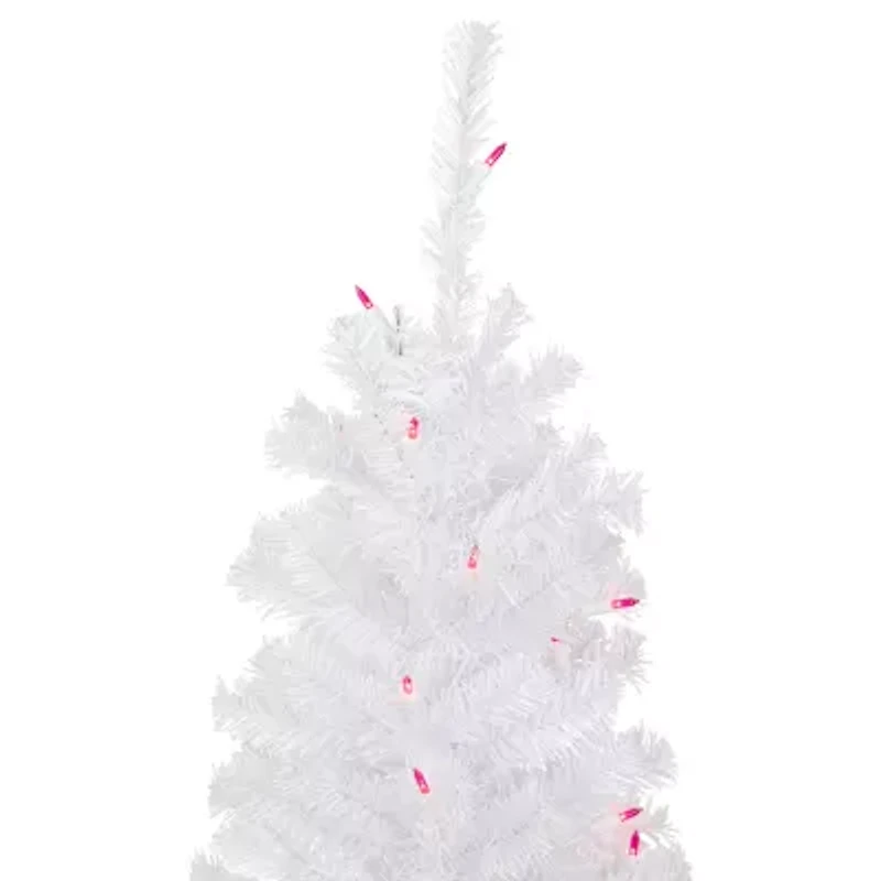 Northlight Woodbury White Slim Artificial Lights Foot Pre-Lit Pine Christmas Tree