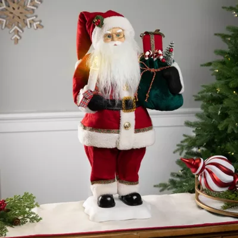 Northlight 24-Inch Animated Candle Musical Christmas Santa Figurine