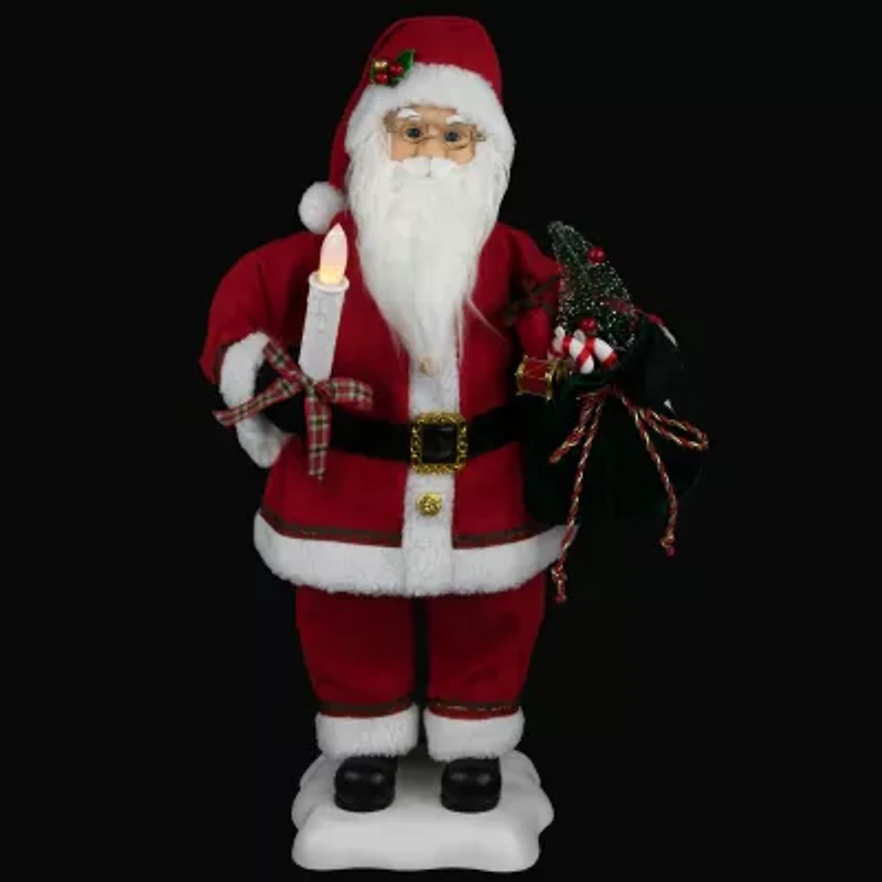 Northlight 24-Inch Animated Candle Musical Christmas Santa Figurine
