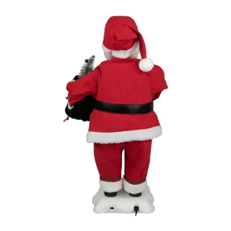 Northlight 24-Inch Animated Candle Musical Christmas Santa Figurine