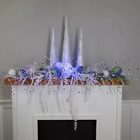 Northlight 20" Led Firework Silver Branch Decoration Blue String Lights