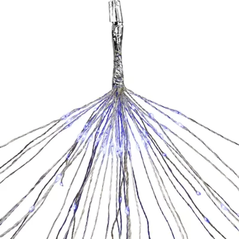 Northlight 20" Led Firework Silver Branch Decoration Blue String Lights