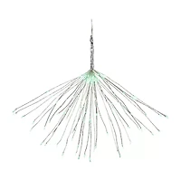 Northlight 20" Led Firework Silver Branch Decoration Green String Lights