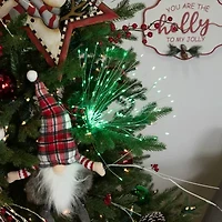 Northlight 20" Led Firework Silver Branch Decoration Green String Lights