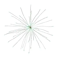 Northlight 20" Led Firework Silver Branch Decoration Green String Lights