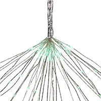 Northlight 20" Led Firework Silver Branch Decoration Green String Lights