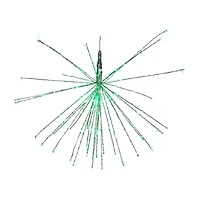 Northlight 20" Led Firework Silver Branch Decoration Green String Lights