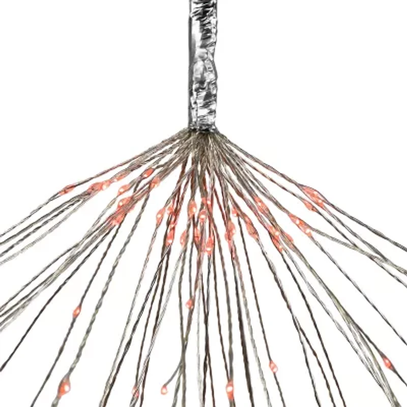 Northlight 20" Led Firework Silver Branch Decoration Red String Lights