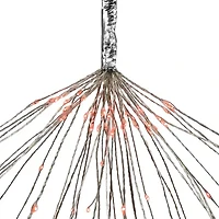 Northlight 20" Led Firework Silver Branch Decoration Red String Lights