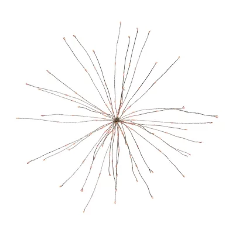Northlight 20" Led Firework Silver Branch Decoration Red String Lights