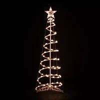 Northlight Set Of 2 Clear Outdoor Spiral Cone Trees Christmas Yard Art
