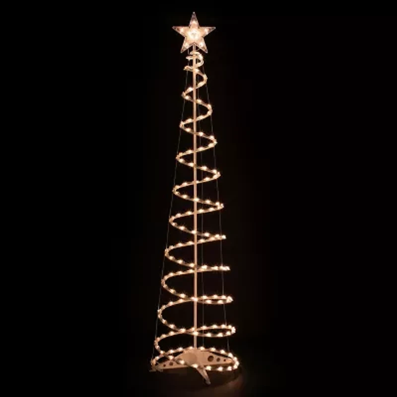 Northlight Set Of 2 Clear Outdoor Spiral Cone Trees Christmas Yard Art