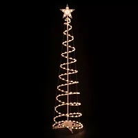 Northlight Set Of 2 Clear Outdoor Spiral Cone Trees Christmas Yard Art