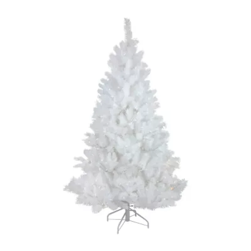 Northlight White Alaskan Artificial Warm White Led Lights / Foot Pre-Lit Pine Christmas Tree