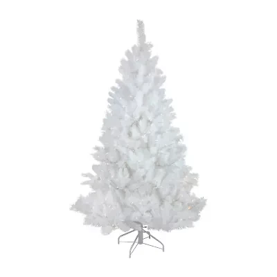 Northlight White Alaskan Artificial Warm White Led Lights / Foot Pre-Lit Pine Christmas Tree