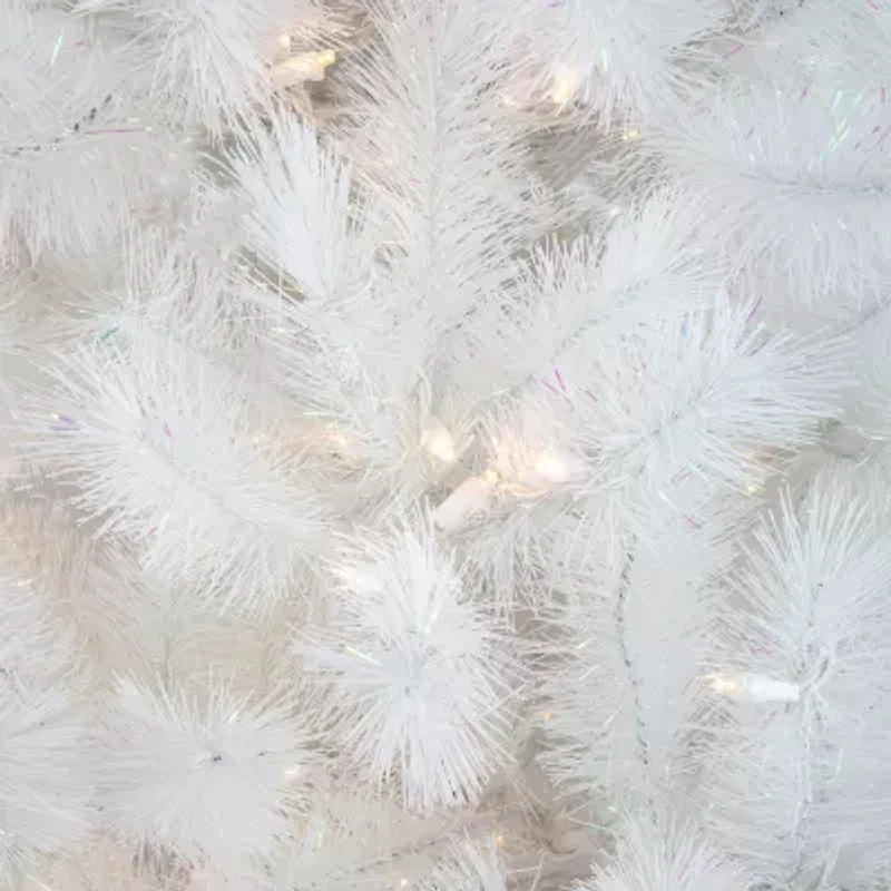 Northlight White Alaskan Artificial Warm White Led Lights / Foot Pre-Lit Pine Christmas Tree