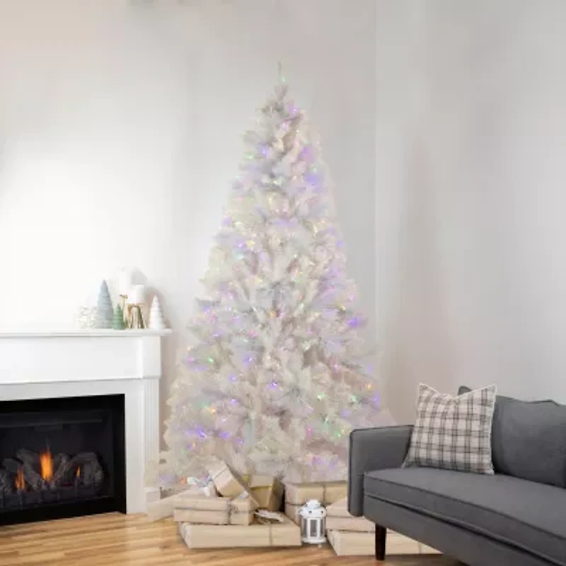 Northlight Seneca White Spruce Artificial  Dual Function Led Lights 6 1/2 Foot Pre-Lit Christmas Tree