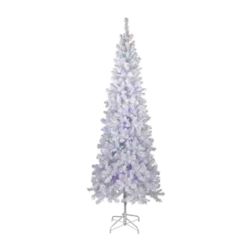 Northlight White Winston Artificial Multi Led Lights 7 1/2 Foot Pre-Lit Pine Christmas Tree