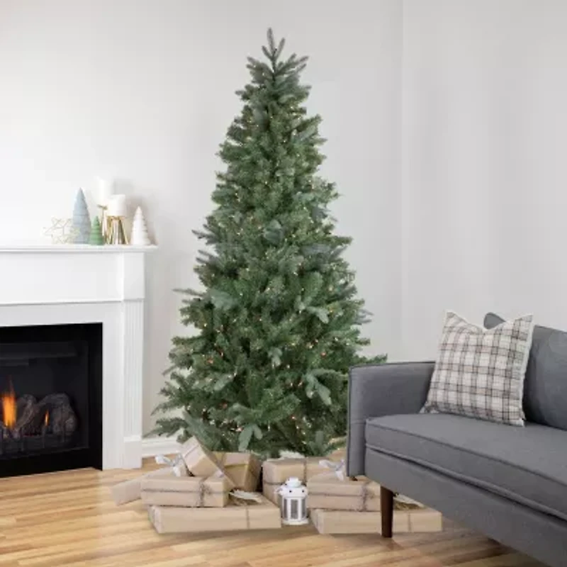Northlight Granville Fraser Slim Artificial  Clear Lights 7 1/2 Foot Pre-Lit Fir Christmas Tree