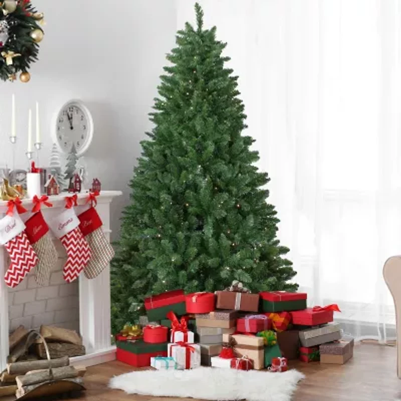 Northlight Full Twin Lakes Artificial Warm White Led Lights 7 1/2 Foot Pre-Lit Fir Christmas Tree