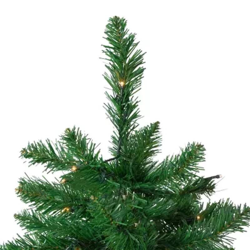 Northlight Full Twin Lakes Artificial Warm White Led Lights 7 1/2 Foot Pre-Lit Fir Christmas Tree