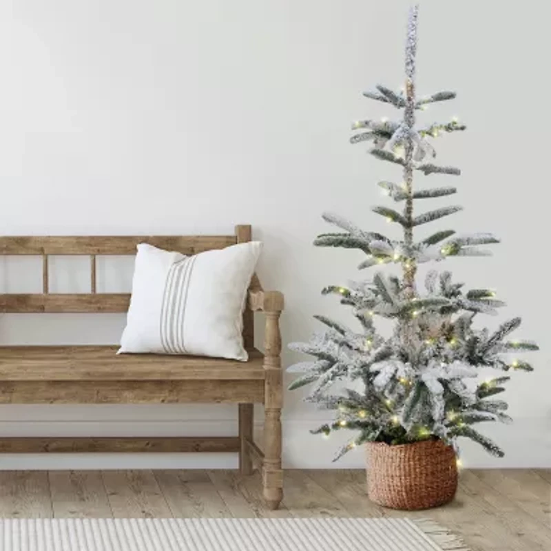 Northlight Slim Nordmann Artificial Warm Clear Led Lights 6 1/2 Foot Pre-Lit Fir Christmas Tree