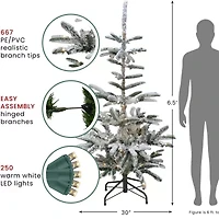 Northlight Slim Nordmann Artificial Warm Clear Led Lights 6 1/2 Foot Pre-Lit Fir Christmas Tree