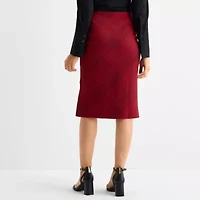 Liz Claiborne Womens Mid Rise Pencil Skirt