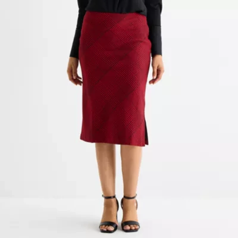 Liz Claiborne Womens Mid Rise Pencil Skirt