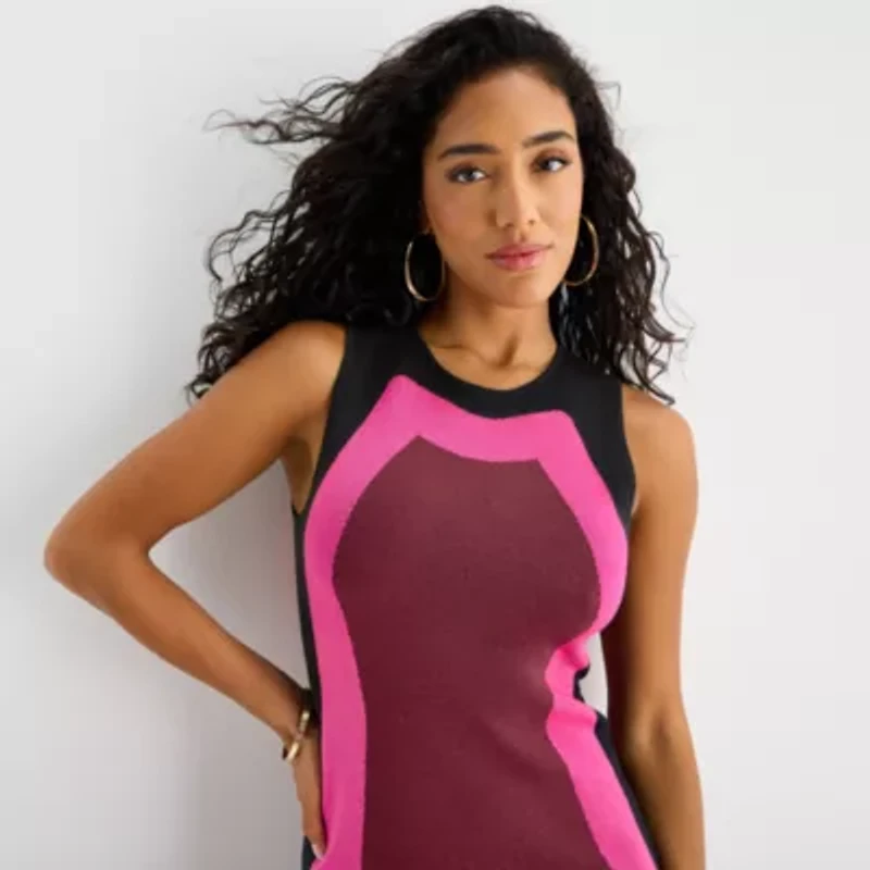 Bold Elements Womens Sleeveless Sweater Dress
