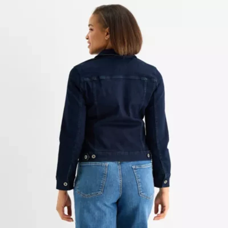 Liz Claiborne Womens Denim Lightweight Jacket