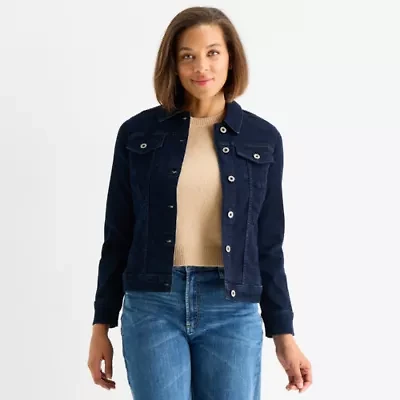 Liz Claiborne Womens Denim Lightweight Jacket