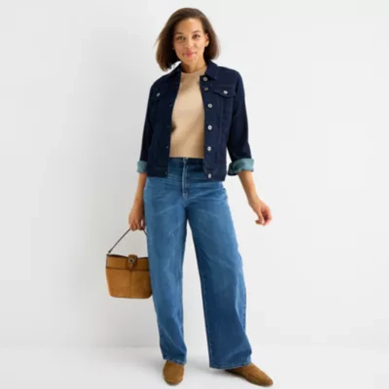 Liz Claiborne Womens Denim Lightweight Jacket