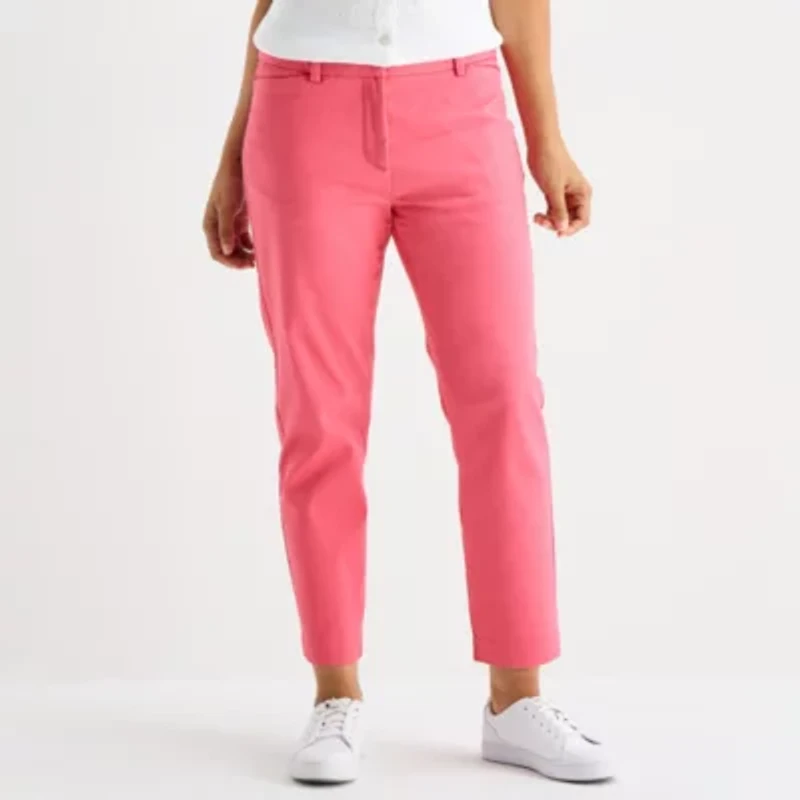 Liz Claiborne Womens Ankle Mid Rise Pant