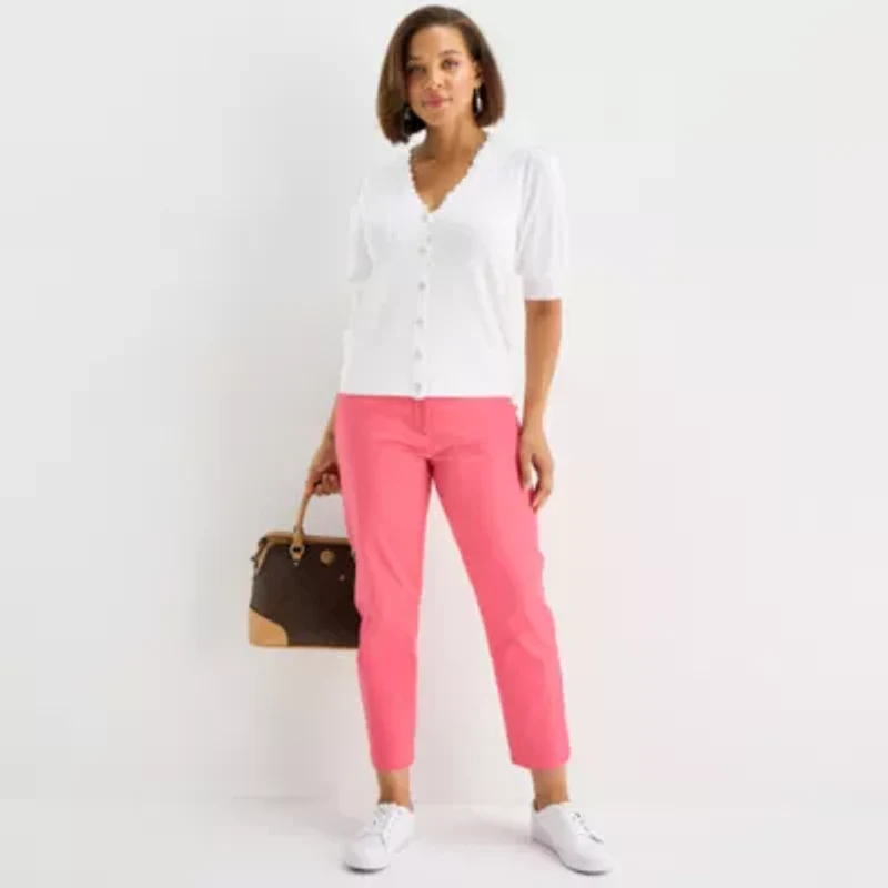 Liz Claiborne Womens Ankle Mid Rise Pant
